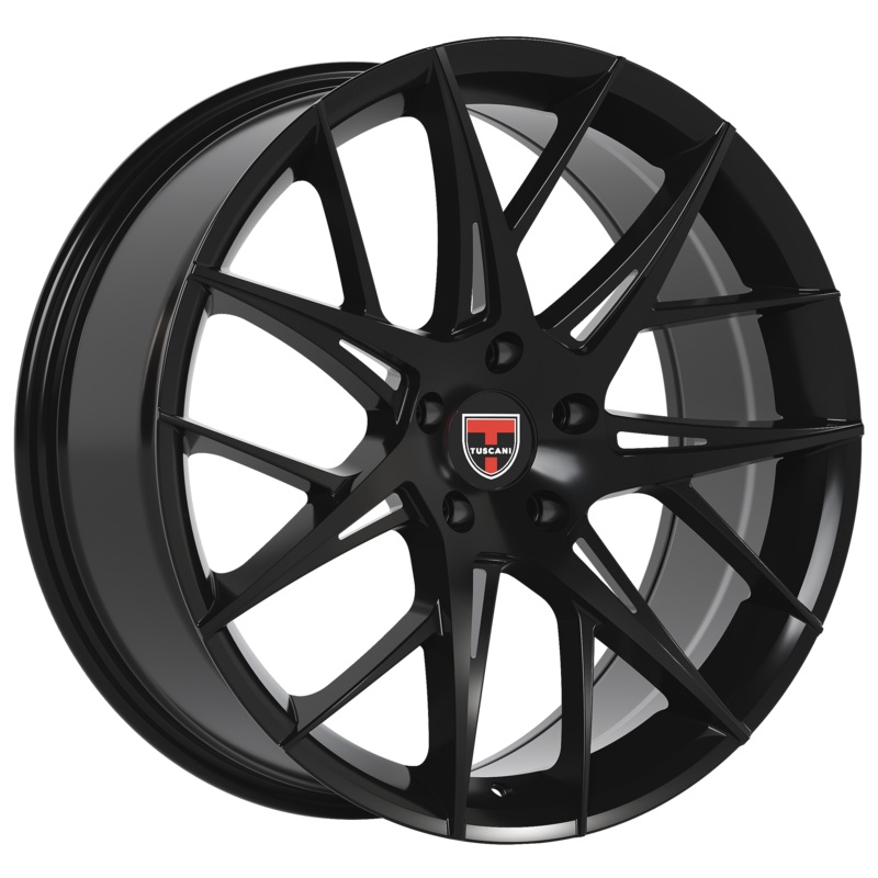 Tuscani 20X8.5 Wheels 5X112 PCD 35mm Offset Gloss black Rims