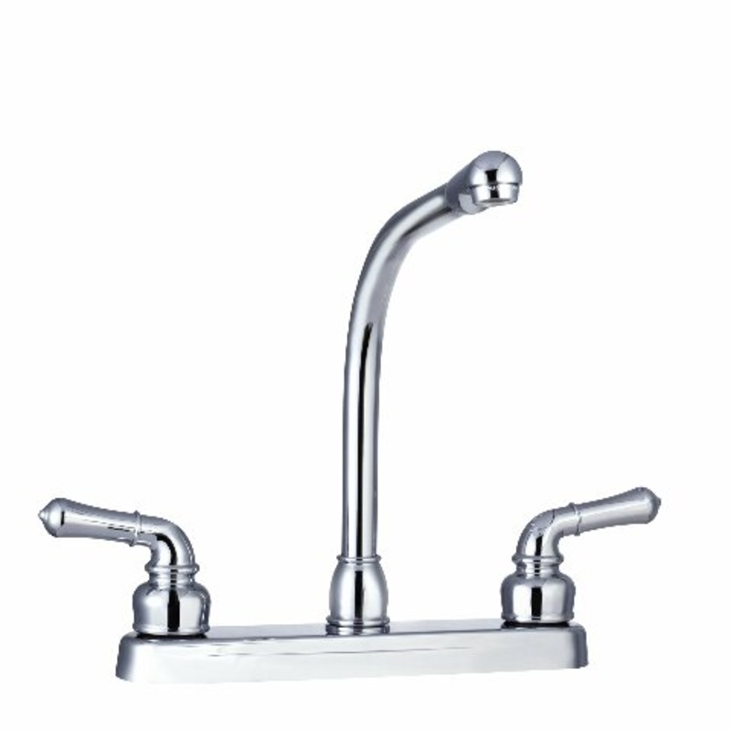 Dura Faucet DF-PK210C-CP Hi-Rise RV Kitchen Sink Faucet with Classical Levers (Chrome)