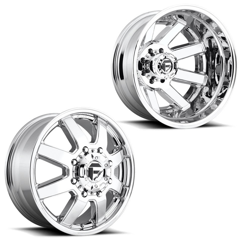 17×6.5 D536 Fuel Maverick Chrome 11-UP GM DUALLY Wheels 8×210 Set of 4 (Fits Stock UP to 285 tire)