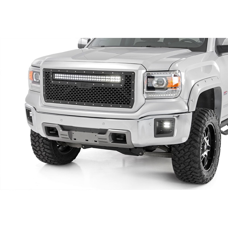 Mesh Grille | 30″ Dual Row LED | Black | GMC Sierra 1500 2WD/4WD (2014-2015)