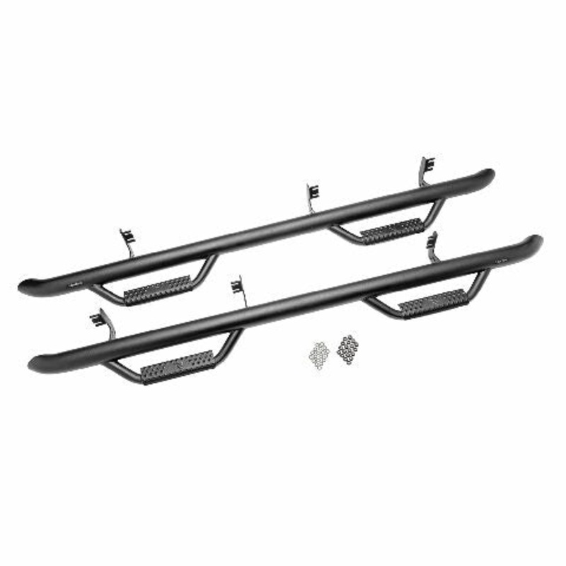 RealTruck Nerf Steps Compatible with RAM | Cab Length, Heavy Duty Steel, Textured Black | DCC-TX | Compatible with  RAM 1500 (New Body Style) Crew Cab, SRW Gas 2019-2024