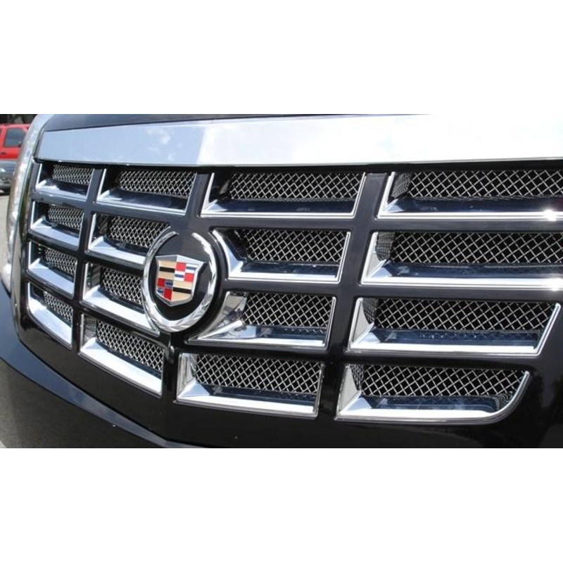 T-REX Grilles 54195 Polished Stainless Steel Small Mesh Grille Fits 2007-2014 Cadillac Escalade Escalade EXT Escalade ESV