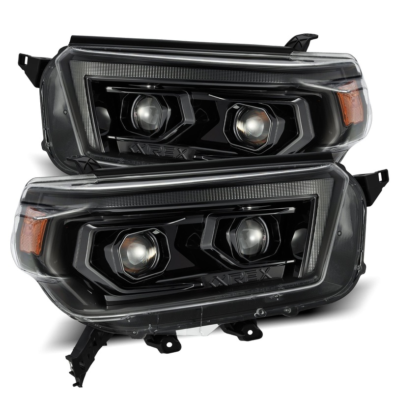 ALPHAREX 2010-2013 Toyota 4Runner LUXX-Series Projector Headlights Alpha-Black