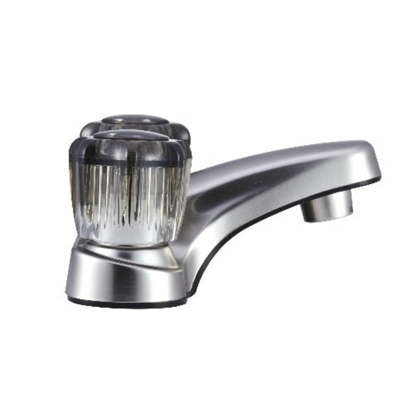 Dura Faucet DF-PL700S-SN RV Bathroom Faucet with Smoked Acrylic Knobs (Brushed Satin Nickel)