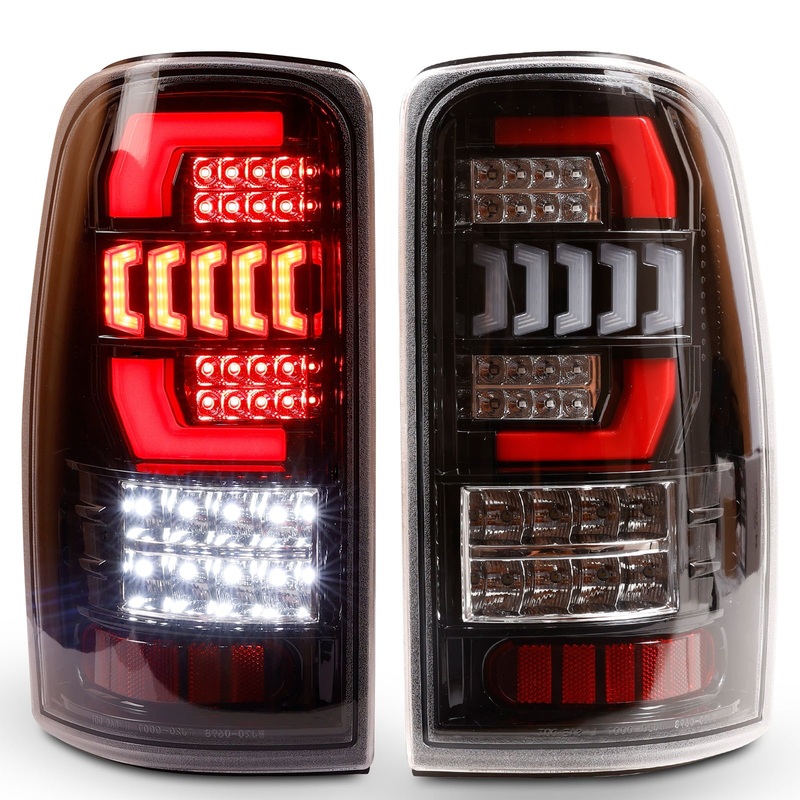 For 2000-2006 Chevy Suburban/Tahoe/GMC Yukon LED Tail Light – Glossy Black/Clear