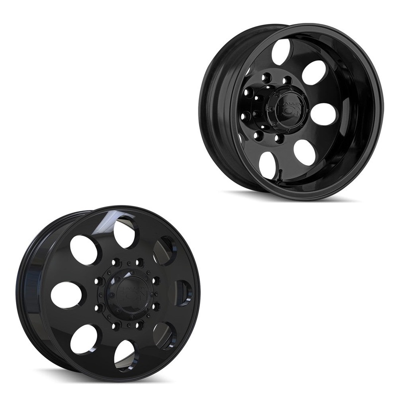 20×8.25 Ion 167 Gloss Black 05-UP FORD 19-UP DODGE DUALLY Wheels 8×200 Set of 6 (Fits UP to 12.50 tire)