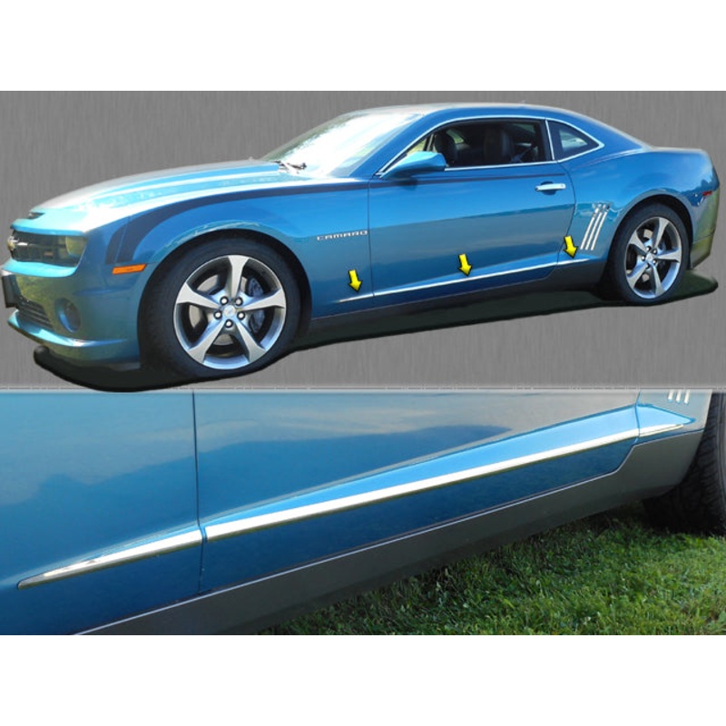 Chevrolet Camaro 2010-2015, 2-door, Coupe, Convertible (6pc Stainless Steel Body Side Molding Accent) AT50100 QAA