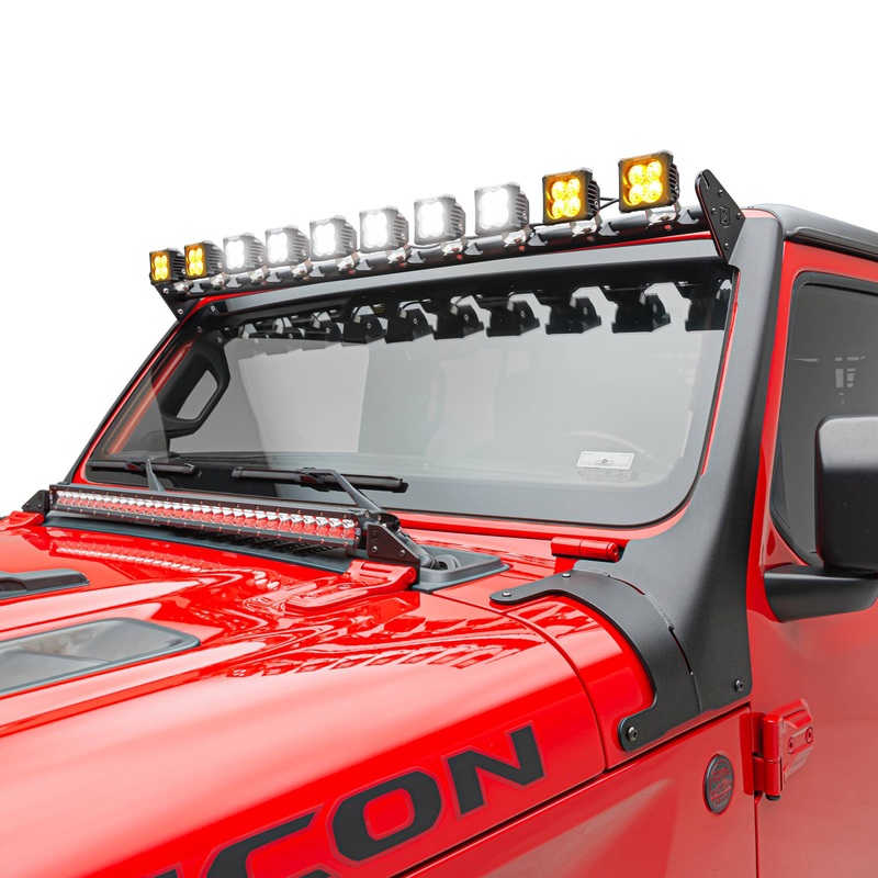 ZROADZ Z934931-KITAW Black Mild Steel Front Roof LED Kit Fits 2019-2023 Jeep Gladiator