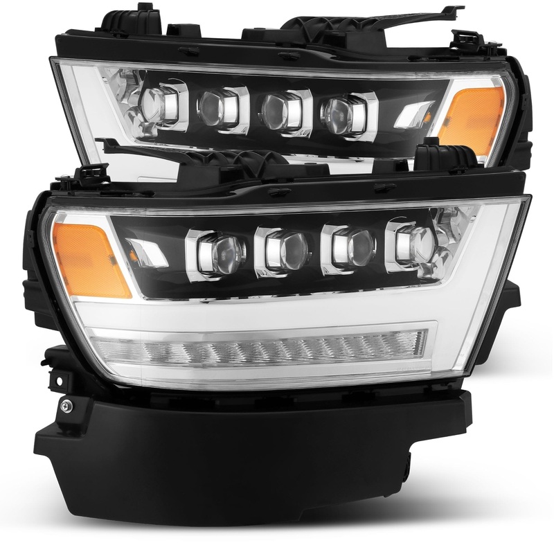 ALPHAREX 2019-2024 Ram 1500 NOVA-Series LED Projector Headlights Chrome