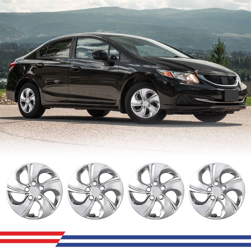 WINJET 15′ Hubcaps Wheel Rims Cover for 2013-2015 Honda Civic – Chrome