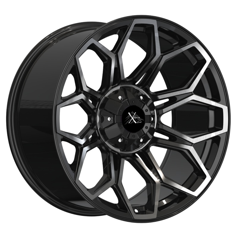 Xdrive Offroad 22X10 X001 Offroad Wheels 6X135/139.7 PCD -25mm Offset Gloss Black Brushed Tint Rims