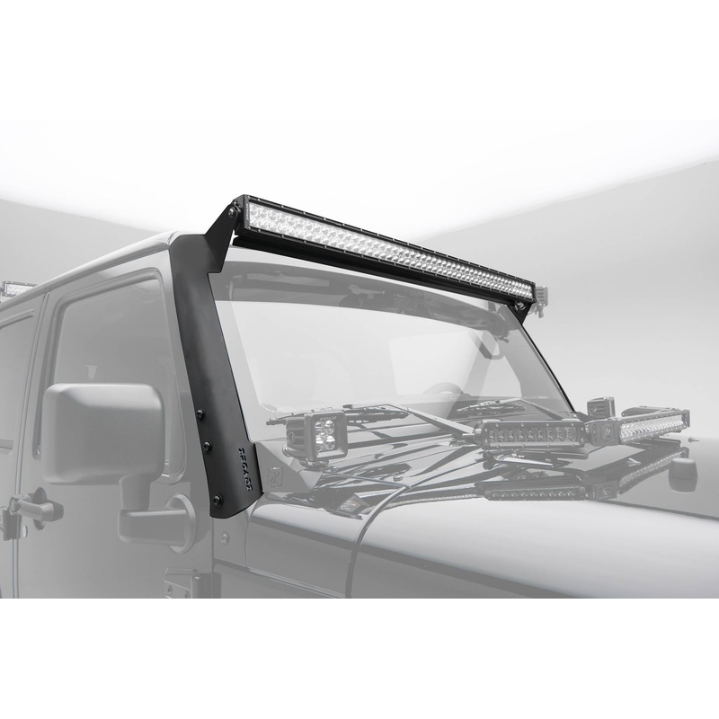 ZROADZ Z374811-KIT-S Black Mild Steel Front Roof LED Kit Fits 2007-2018 Jeep Wrangler JK Wrangler JKU