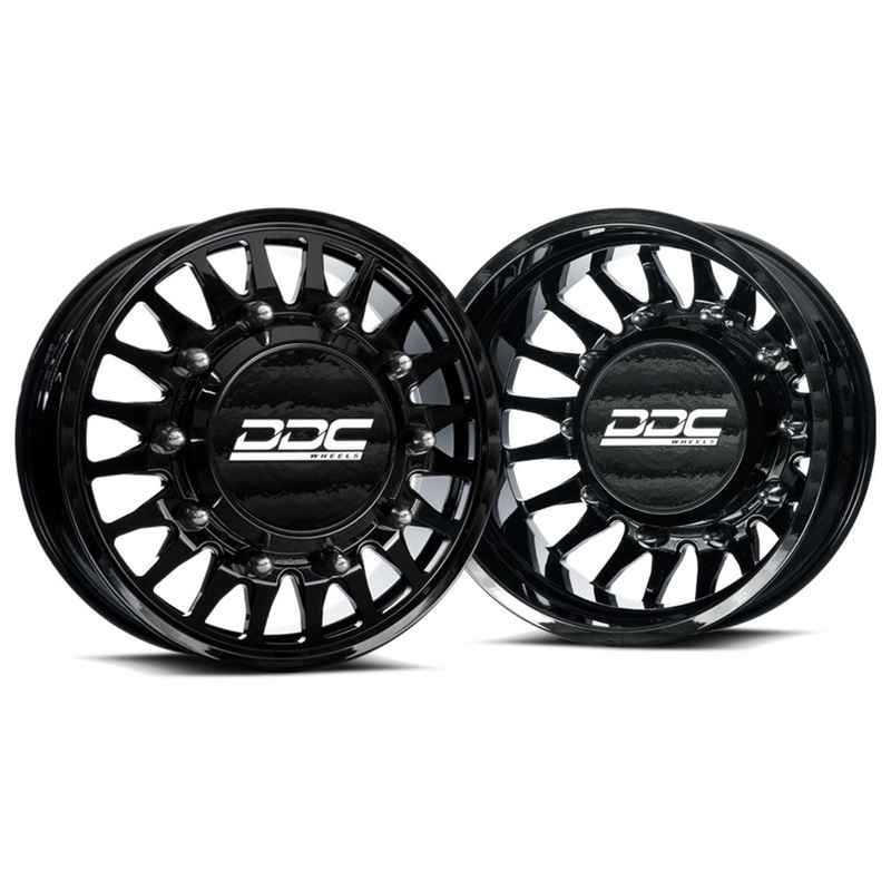 22×8.25 DDC The Spoke Gloss Black FORD F-450/F-550 DODGE 4500/5500 FORGED DUALLY Wheels 10×225 Set of 6 (Lug Nuts Included) Fits UP to 12.50 tire