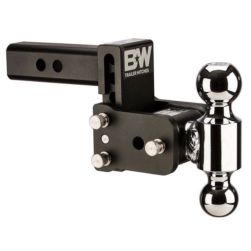 B&W Tow And Stow Dual Ball 2″ Adj Ball Mount 3″ Drop/3-1/2″ Rise, Black TS10033B