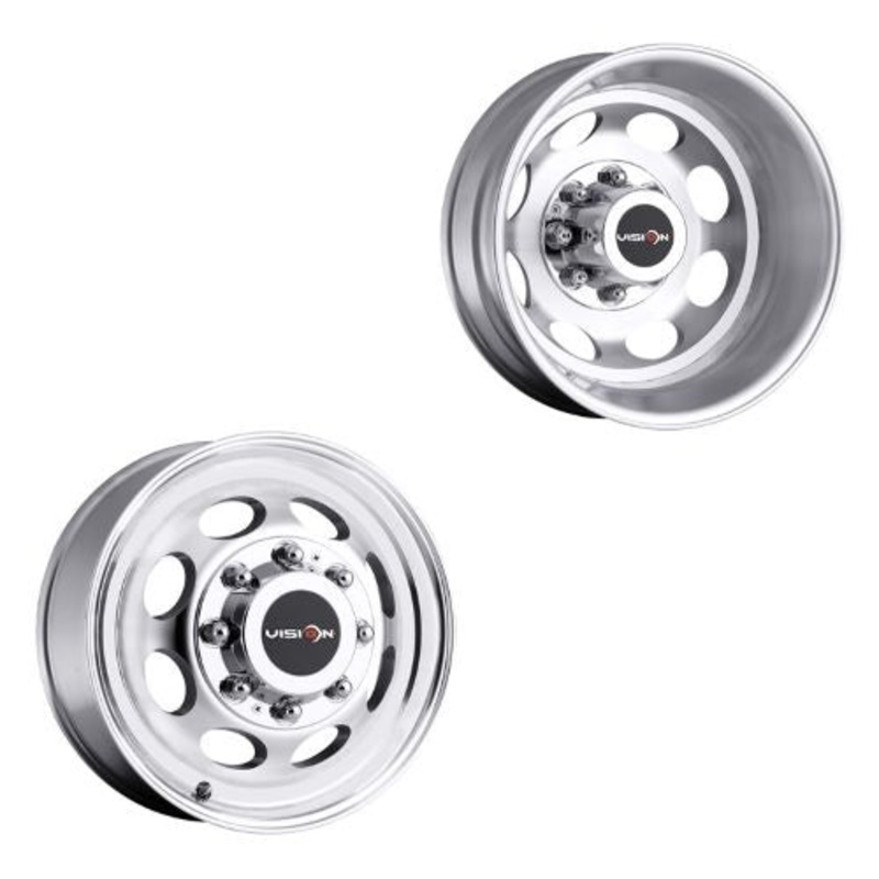 19.5×6.75 Vision 181NR Hauler Dually Mach 05+FORD 19+DODGE Wheels 8×200 Set of 6 (Fits Stock Tire Sizing)