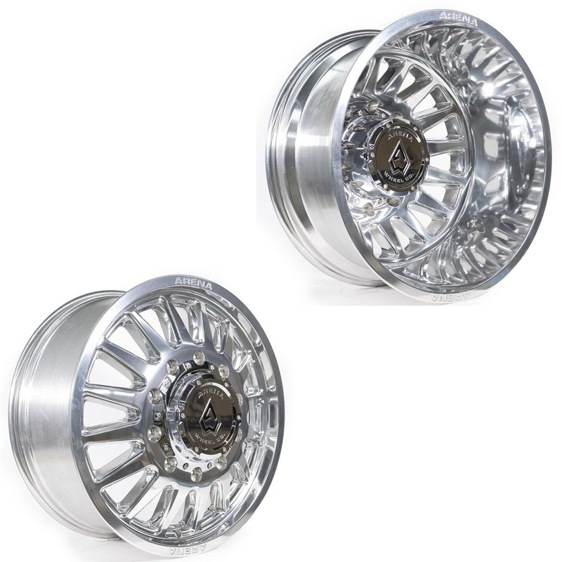 20×8.25 Arena A110 Rival Milled and Polished 05-UP FORD 19-UP DODGE DUALLY Wheels 8×200 Set of 6 (Fits UP to 12.50 tire)