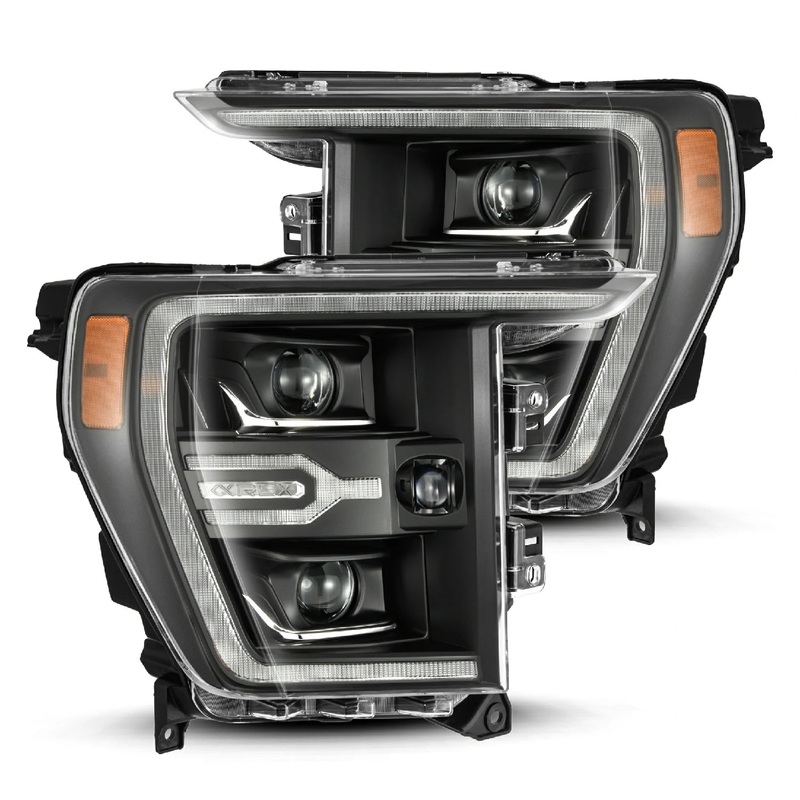 ALPHAREX 2021-2023 Ford F-150 LUXX-Series LED Projector Headlights Black