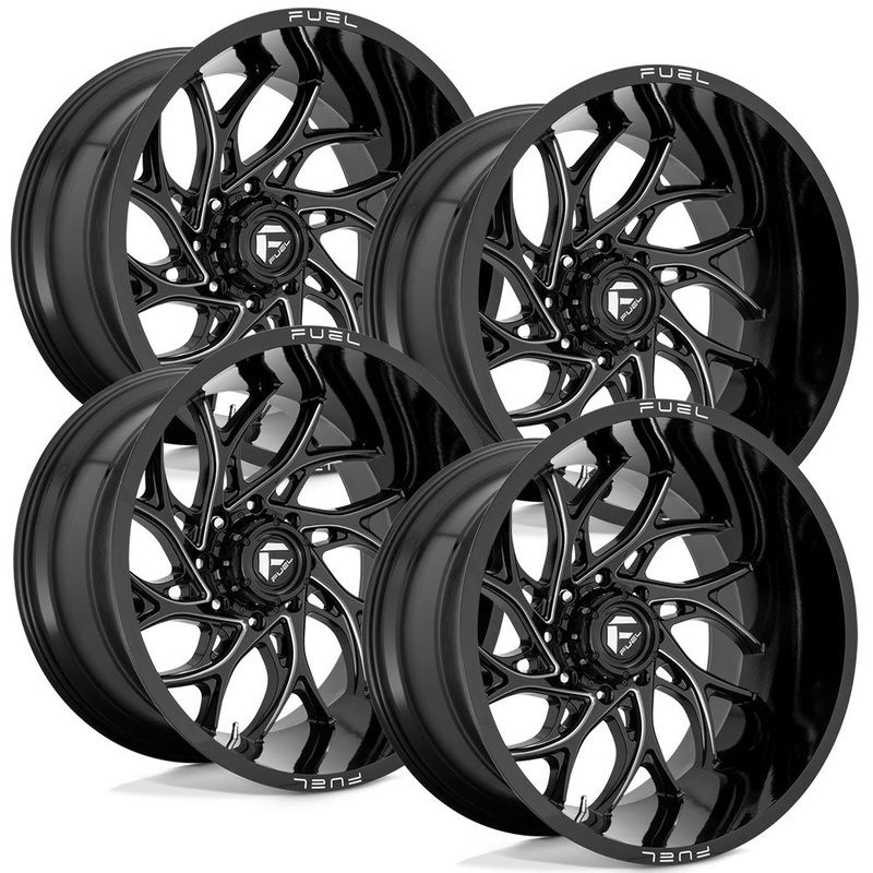 Fuel Runner D741 Gloss Black Aluminum Dodge Ram SRW Wheel Kit (8×6.5)