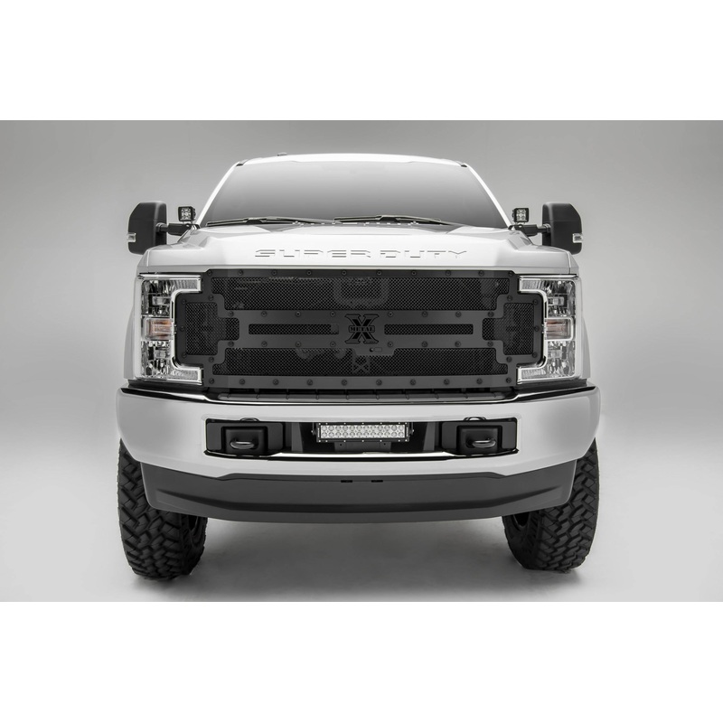T-REX Grilles 6715371-BR Black Mild Steel Small Mesh Grille Fits 2017-2019 Ford F-250 F-350 F-450 F-550