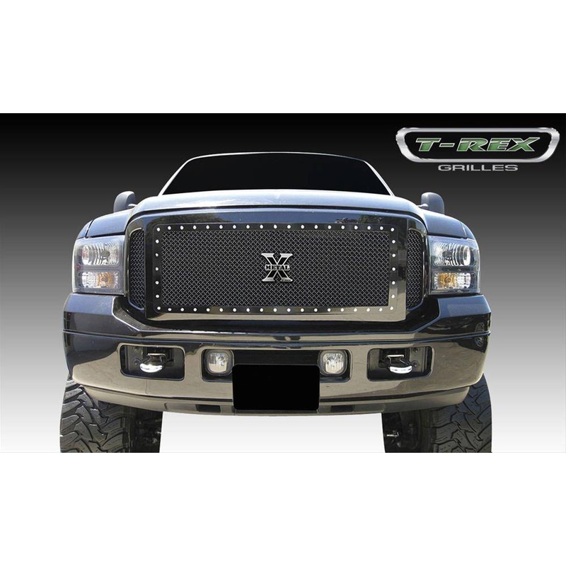 T-REX Grilles 6715611-BR Black Mild Steel Small Mesh Grille Fits 2005-2007 Ford Excursion