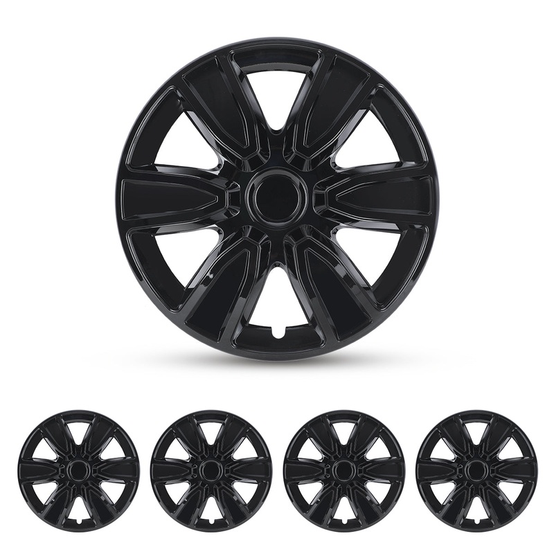WINJET 15 inch Hubcaps Wheel Covers 5087 – Black Lacquer
