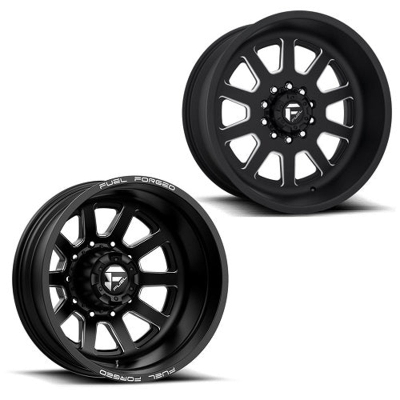 22×12 Fuel Forged FF09D FORD F-450/F-550 DODGE 4500/5500 DUALLY SUPER SINGLE Wheels 10 Lug Set of 6 (Fits UP to 12.50 tire)