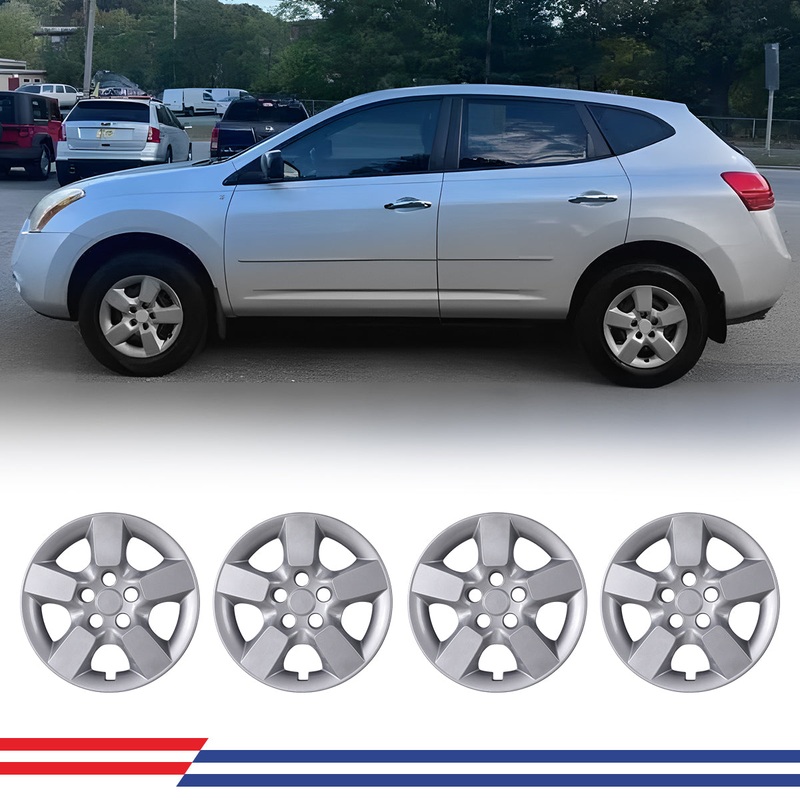 WINJET 16′ Hubcaps Wheel Rims Cover for 2008-2015 NISSAN ROGUE/ROGUE SELECT  – Sliver
