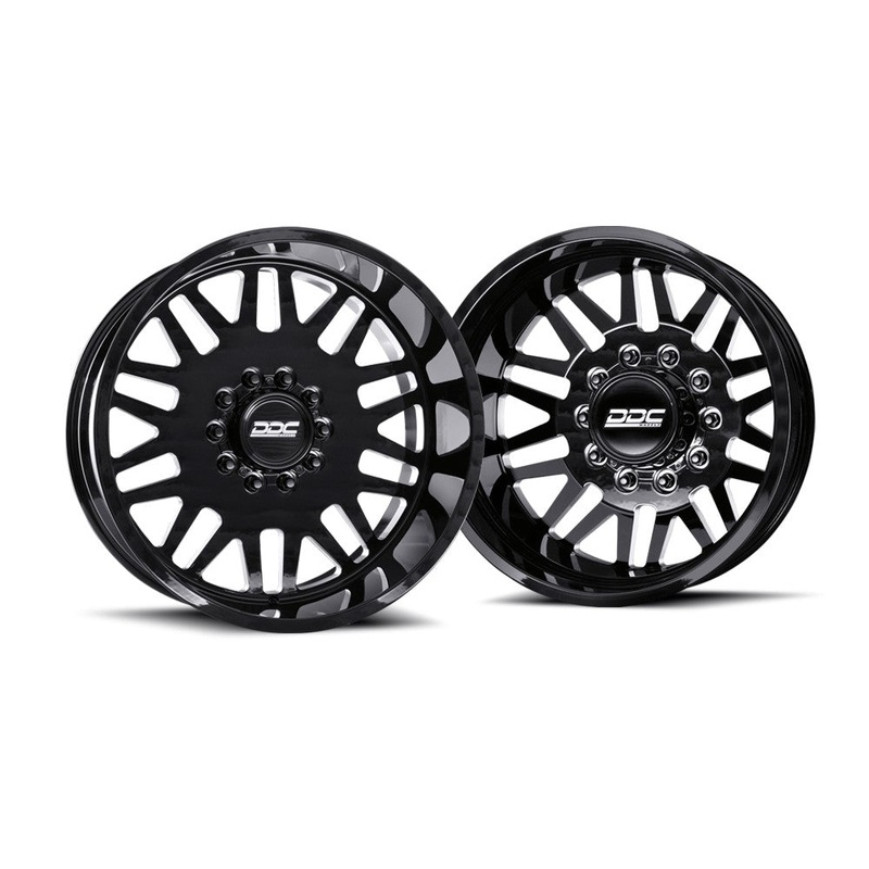 22×11 DDC Aftermath Black Milled FORD DODGE DUALLY SUPER SINGLE Wheels 10 Lug Set of 6 (Lug Nuts Included) Fits UP to 12.50 tire