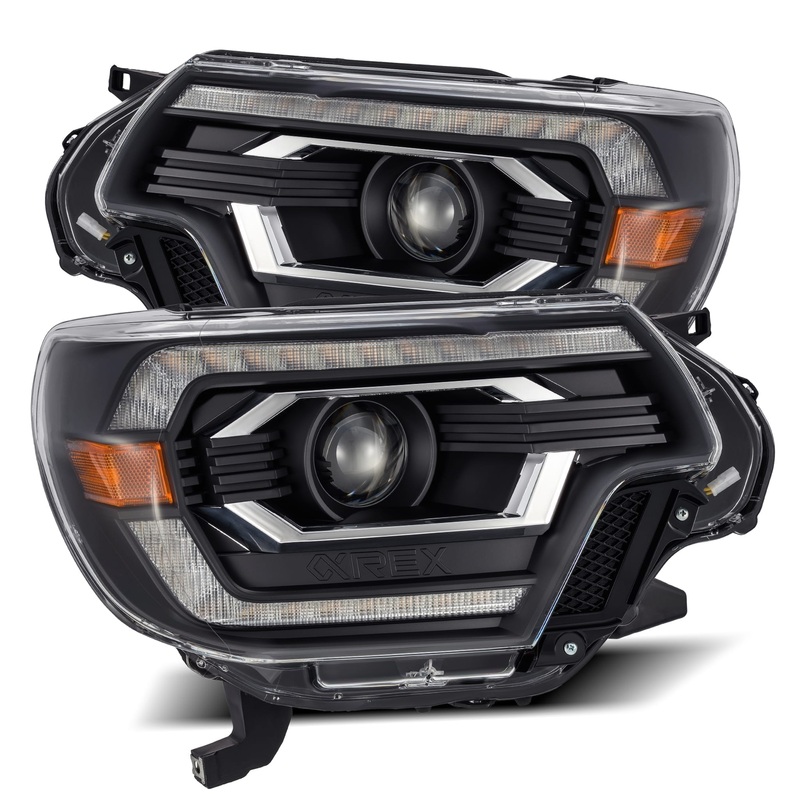 ALPHAREX 2012-2015 Toyota Tacoma LUXX-Series LED Projector Headlights Black