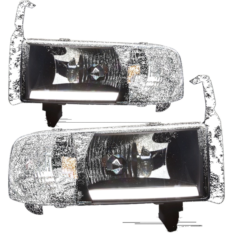 For 1994-2002 Dodge RAM 1500 2500 3500 LED Head Lights – Black/Clear