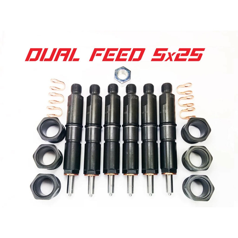 Dodge 94-98 12v Dual Feed 5×25 Injector Set Dynomite Diesel