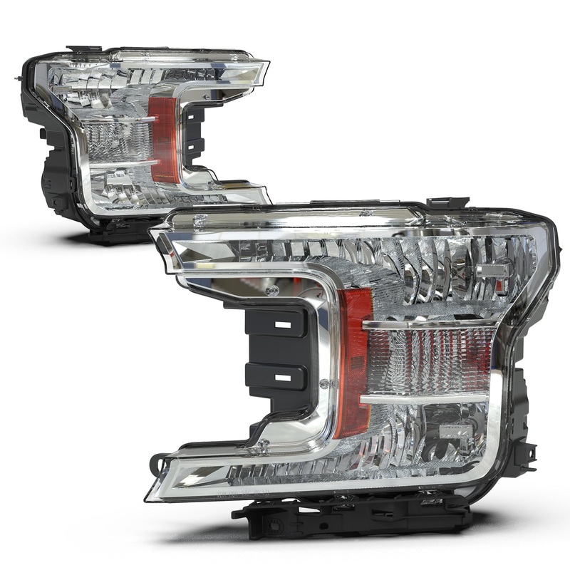 Head Lights for 2018-2020 Ford F-150 with Factory Halogen Headlight Model – Clear Lens