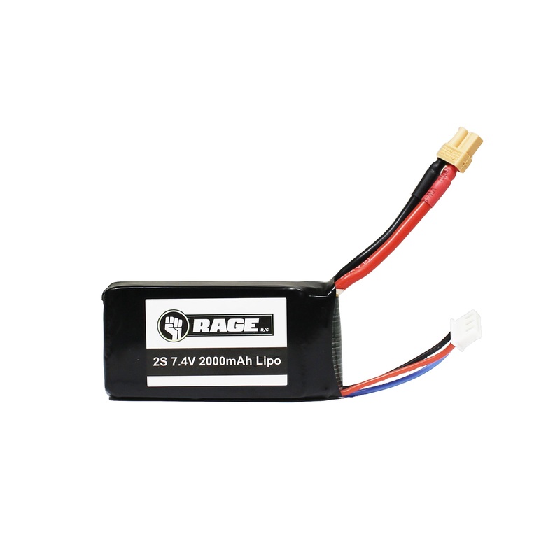 Rage RC 2S 7.4V 2000mAh Lipo Battery; Imager 390