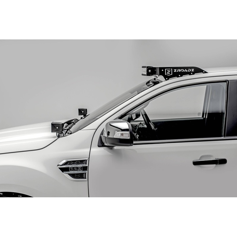 ZROADZ Z335761 Black Mild Steel Front Roof LED Bracket Fits 2015-2018 Ford Ranger T6