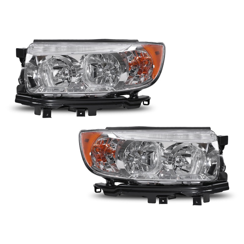 For 2006-2008 Subaru Forester Head Lights – Chrome/Clear