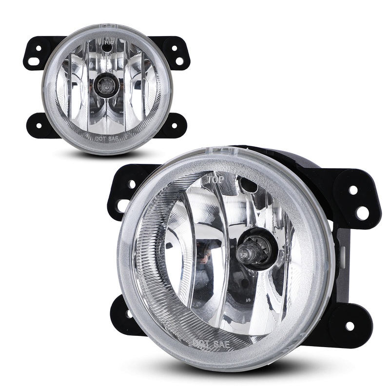 For 2011-2013 Dodge Charger/2010-2020 Dodge Journey/2014-2018 Jeep Cherokee/2011-2013 Jeep Grand Cherokee/2010-2018 Jeep Wrangler Fog Lights – Clear