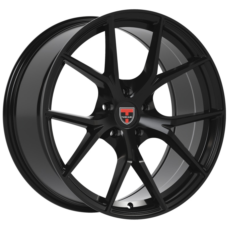 Tuscani 20X9 Wheel 5X112 PCD/35mm Offset/ 73.1mm CB/ GLOSS BLACK Rims