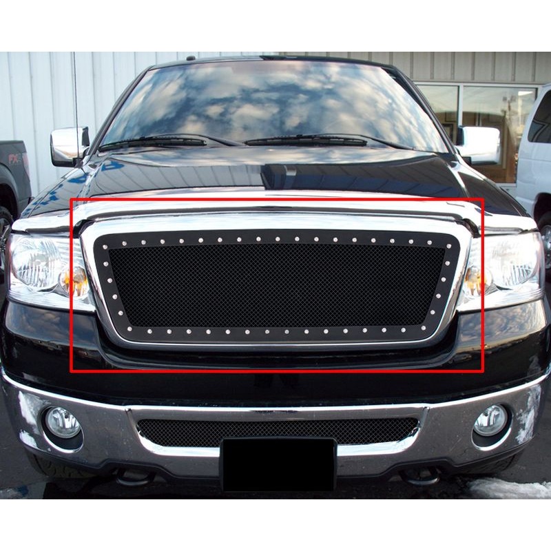 APS GR06LEH15H Main Upper Rivet Grille Fits 2004-2008 Ford F-150