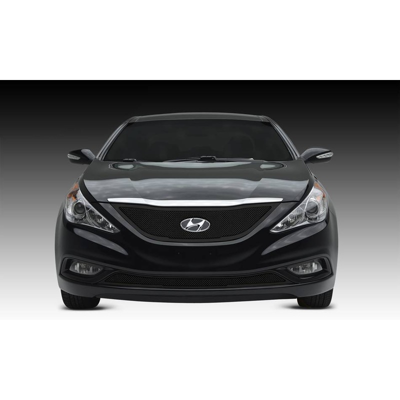 T-REX Grilles 51490 Black Mild Steel Small Mesh Grille Fits 2011-2013 Hyundai Sonata