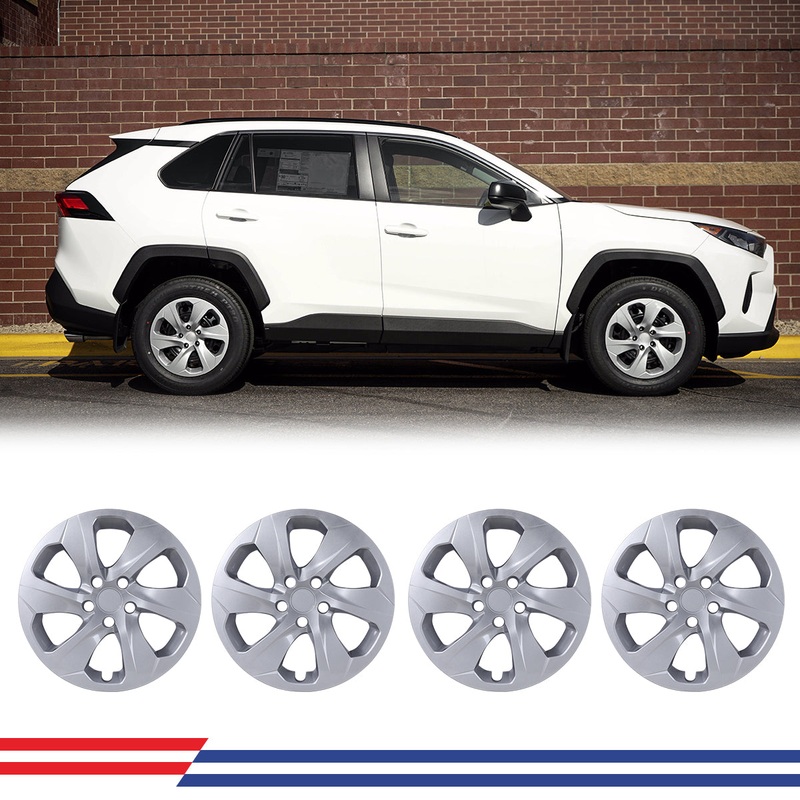 WINJET 17′ Hubcaps Wheel Rims Cover for 2019-2025 TOYOTA RAV4 – Sliver