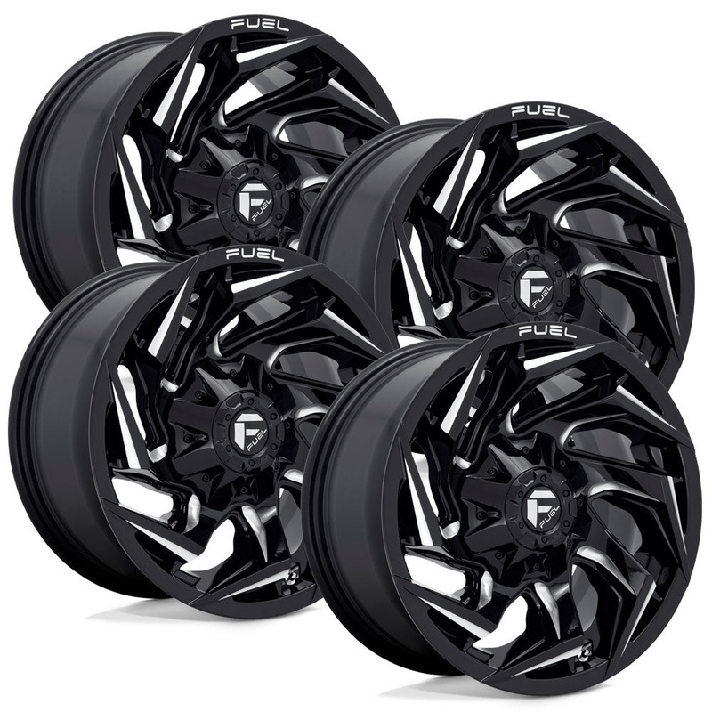 Fuel Reaction D753 Black Aluminum Ram SRW Wheel Kit (8×6.5″)