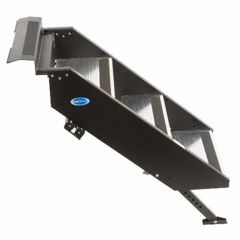 MORryde STP-208 StepAbove Fold-Up RV Entry Step – 3-Step (8″ Step Rise), Compatible with 30″ to 32″ Door Width