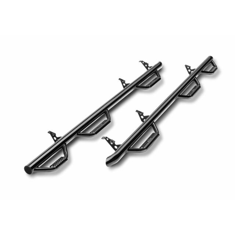 RealTruck Nerf Steps Compatible with Ford F-250/F-350 | Wheel-to-Wheel w/ Bed Access, Heavy Duty Steel, Gloss Back | F99100QC-6 | Compatible with Ford F-250/F-350 SuperCab 8′ Long Bed, SRW/DRW Gas/Diesel. 1999-2016