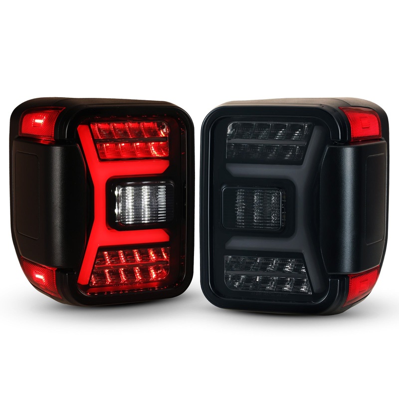 For 2019-2025 Jeep Gladiator JT LED Sequential Tail light – Black/Smoke