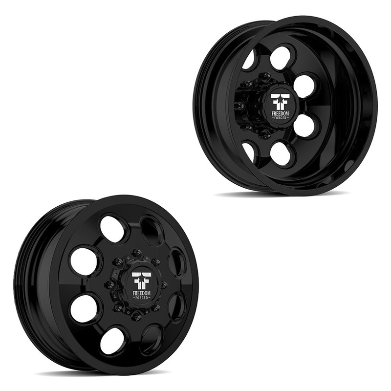 20×8.25 Freedom Forged FF01 Founder Satin Black PRE-11 GM PRE-19 DODGE DUALLY Wheels 8×6.5 Set of 6 (Fits UP to 12.50 tire)
