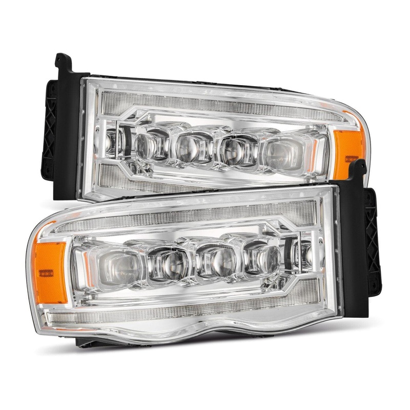 ALPHAREX 2002-2005 Dodge Ram NOVA-Series LED Projector Headlights Chrome