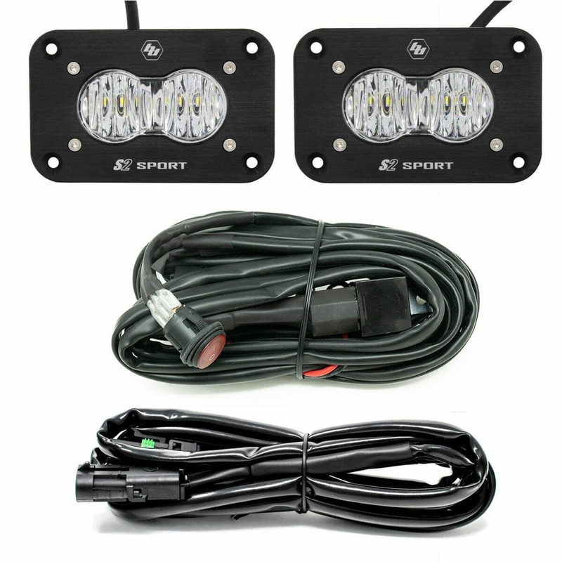 BAJA DESIGNS S2 Sport Black Flush Mount LED Auxiliary LED Reverse Light Pod Pair – Universal
