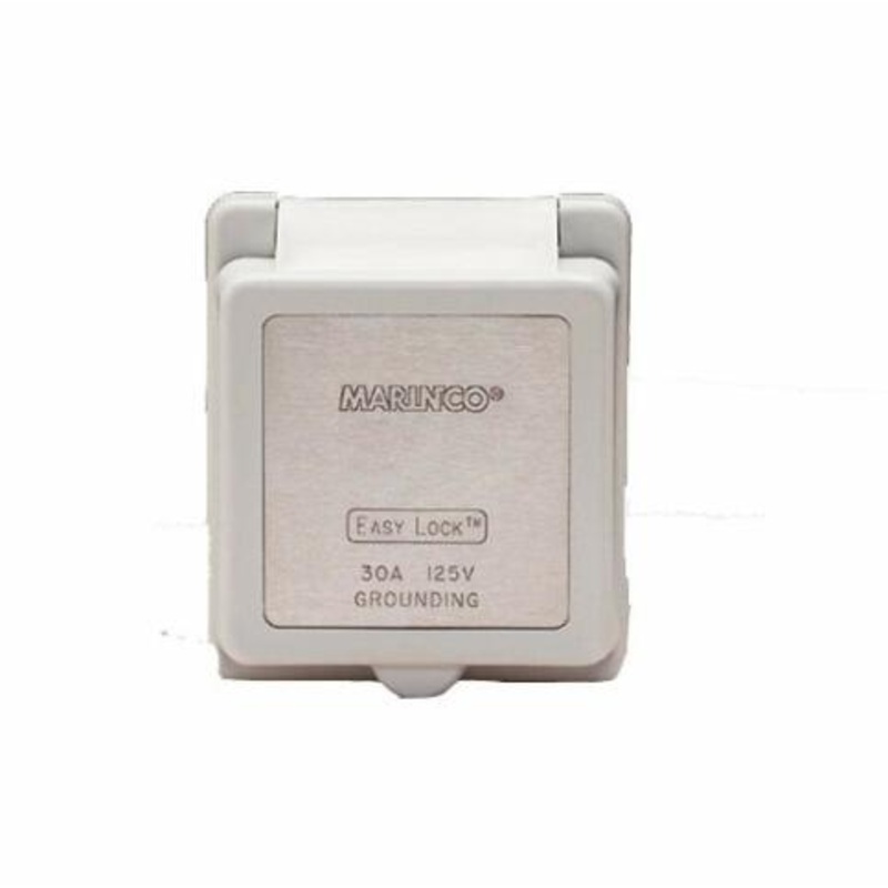 Marinco 301ELCB Marine Electrical Inlet Replacement Cap and Bezel, 1.1″, 4.7″,5″., White