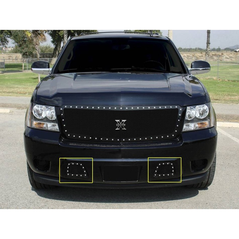 T-REX Grilles 6720511 Black Mild Steel Small Mesh Bumper Grille Fits 2007-2013 Chevrolet Avalanche