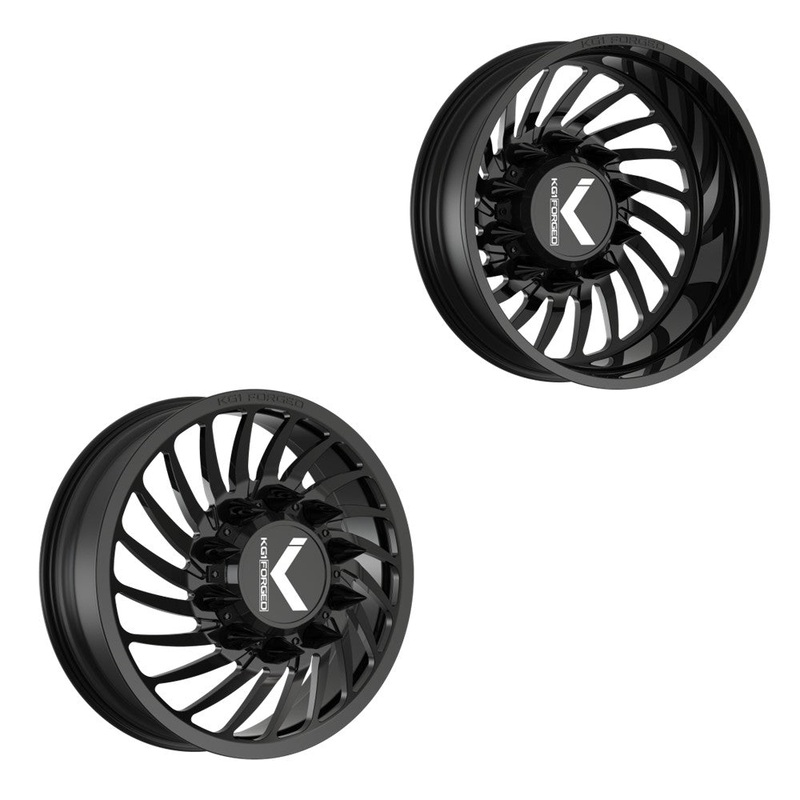 22×8.25 KG1 Forged KD023 Bender Gloss Black 19-UP DODGE DIRECTIONAL DUALLY Wheels 8×200 Set of 6 (Lug Nuts/Adapters Included) Fits up to 13.50 tire